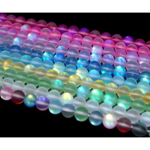 Dull Polish Matte Austria Crystal Synthesis Colorful Glitter Stone Beads For Jewelry Making DIY Bracelet Necklace 6/8/10/12 MM