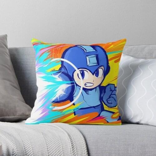 Mega Man Charge Shot Throw Pillow Cushion Cover Polyester throw pillows case on sofa home living room car seat decor 45x45cm