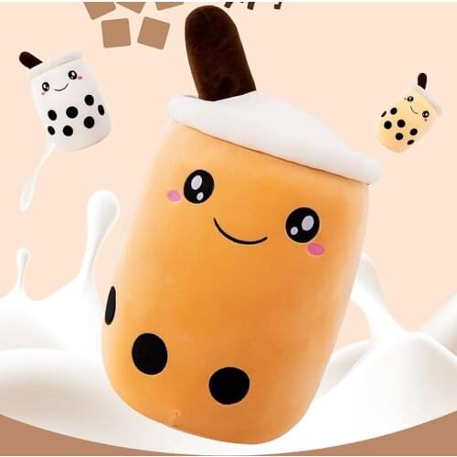 Cute Milk Bubble Tea Cup Pillow Plush Toys Girls Accompany Sleeping Doll Birthday Gifts Drink Bottle Pillow Cushion Kids Gift