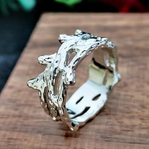 Cute Hollow Thin Engagement Ring Vintage Female Metal Branches Ring Charm Silver Color Bride Wedding Rings For Women Men Jewelry