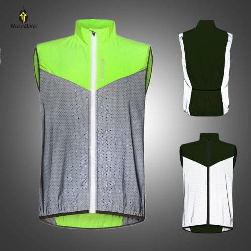 WOLFBIKE Reflective Cycling Vest MTB Road Bike Wind Coat Outdoor Bicycle Outer Gilet Windproof Sleeveless Sports Ciclismo Jersey