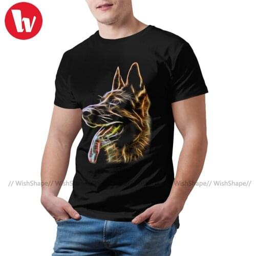 German Shepherd Tshirt Fun 100 Percent Cotton Short-Sleeve T Shirt Printed Beach Tee Shirt Mens Big