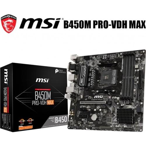 NEW Socket AM4 MSI B450M PRO-VDH MAX Motherb AMD Ryzen AMD B450 DDR4 64GB Desktop Original MSI B450 Mainboard PCI-E 3.0 M.2 AM4