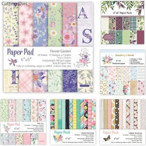 2019 New 12 Sheets Art Flower Pattern Background Paper Crafts For Card Making DIY Scrapbooking Paper Decorations