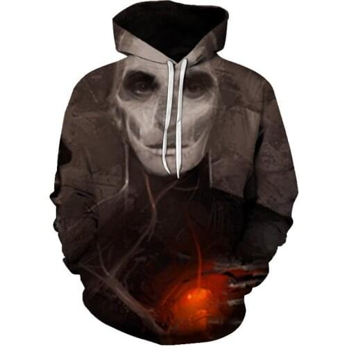 2021 autumn new 3D printed sweatshirt tops horror hooded sweatshirt casual mens all-match tops moletom hot sale