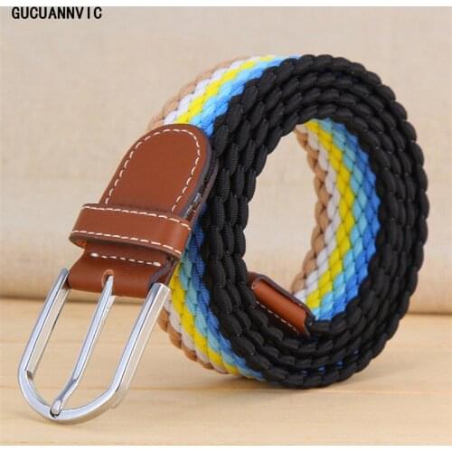NEW 12 colors upgrade stretch woven elastic belt Men and women belts canvas belt