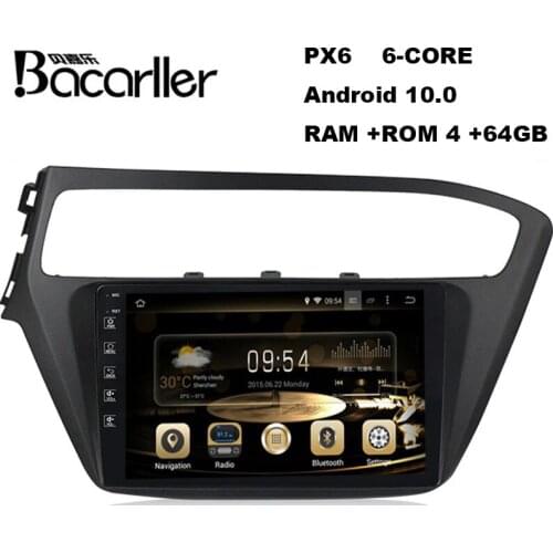 PX6 android 10 car dvd gps for Hyundai i20 2018 LHD android with 9 inch full touch screen