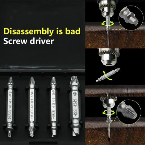 Broken Screw Extractor Sliding Tooth Breaker Screw Removal Remover Screwdriver Double Head Extractor