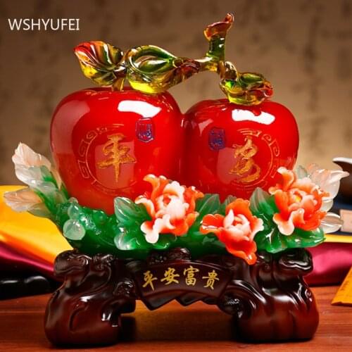 Modern Resin Apple Model Sculpture Decor Home Living Room Christmas Decorations Housewarming Opening Auspicious Gifts Crafts