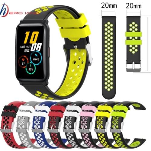 Sport Silicone Watch Band for Huawei Honor Watch ES Smart Watches Soft Rubber Waterproof Wrist Strap Watchband Bracelet Correa
