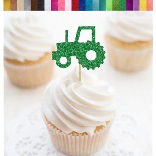 Custom Tractor Cupcake Toppers, Farm Themed Party Decor, Farm Cupcake Toppers, Farm Birthday Decor, Farm Party Decorations