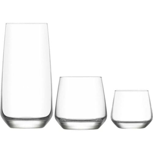 Lava Lal Cup Dowry Set Soft Drink Water Cup Pad 18 Piece Glass Cups Water Wine Soft Drink Beverage Kitchen Decoration