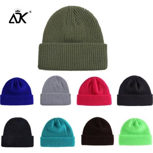 Knitted Winter Hats Stretchy Skull Cap Kids Bonnet High Quality Thicker Breathable Casual Cap Ribbed Cuffed Hat