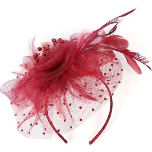 Women Hair Clip Feather Wedding Casual Fascinator Great Gatsby Headband Pearl Charleston Party Floral Headwear 2021 New *15