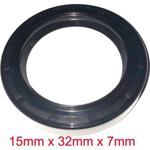 15mm x 32mm x 7mm Black NBR Nitrile Rubber Double Lip Oil Seal