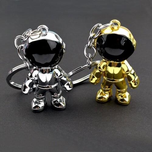 2020 Cartoon Metal Space Robot Keychains Cute Astronaut Figure Key Chain For Woman/Men/Kids Ins Bag Car Key Ring Pendant Trinket