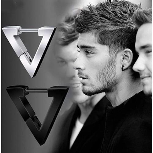 2020 Hot Simple Punk Triangle Small Hook Earrings For Women Men Fashion Alloy Female Male Jewelry Cool Hip Hop Party Gifts