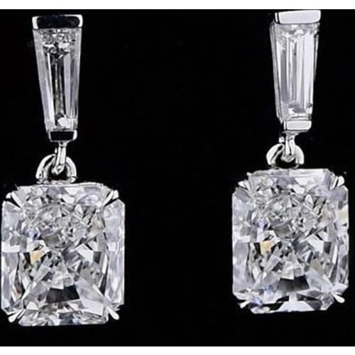 2021 New Luxury Rectangle 925 Sterling Silver Earrings for Women Anniversary Gift Jewelry Wholesale E6581