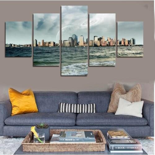 5 Pcs High Quality Cheap Art Pictures Sea And Sky Large HD Modern Home Wall Decor Abstract Canvas Print Painting Unframed