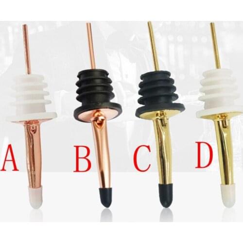 500pcs/lot Stainless steel Rose Gold Red Wine Olive Oil Pourer Dispenser Spout Glass Bottle Pourer stopper