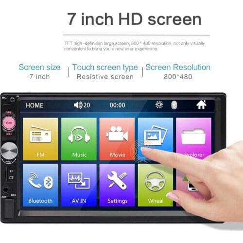 7 inch double spindle car MP4 MP5 player 70237 Bluetooth FM insert card reversing camera car radio multimedia player