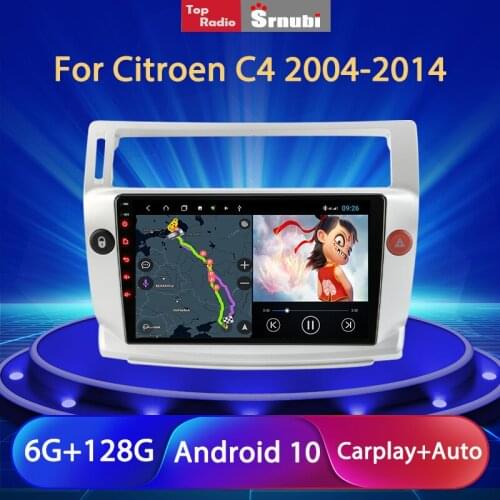 Srnubi Android 10 Car Radio For Citroen C4 C-Quatre 2004-2009 Multimedia Video Player Navigation GPS 2 Din DVD Stereo Head Unit