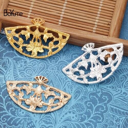 BoYuTe Wholesale (20 Pieces/Lot) Metal Alloy Flower Branch Sector Materials Diy Hand Made Jewelry Accessories