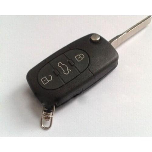 3 Button Flip Remote Key Shell Case (Round) For VW Car Alarm Housing Keyless Entry Fob Cover 2PCS/Lot