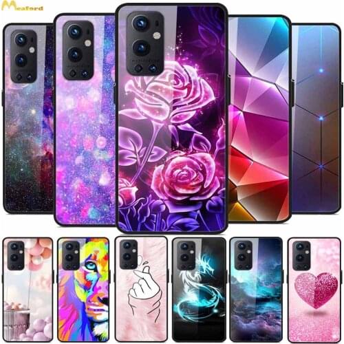 Tempered Glass Case For Oneplus 9 Pro Cases Cute Cats Lion Phone Case For Oneplus 8T 8 Pro Cover One Plus 9pro 8pro Funda Capas