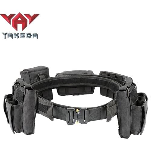 Yakeda Custom Black Hunting Belt Tactical Waist Belt Law Enforcement Police Security Waist Duty Belt