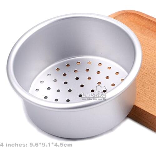 Mini 4 inches leaky style round shape aluminium anodizing punching cake pan cake moulds baking tools DIY bakery supplies
