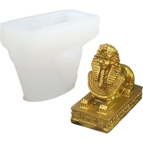 Handmade Egyptian Sphinx Resin Mold DIY 3D GreatSphinx Face Epoxy Resin Casting Silicone Mold Resin Wax Craft Tools DropShipping