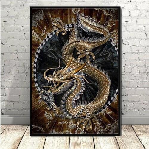 Art Mural Chinese Dragon Decorative Wall Art Canvas Animal Painting Posters and Prints Living Room Decorative Wall Pictures