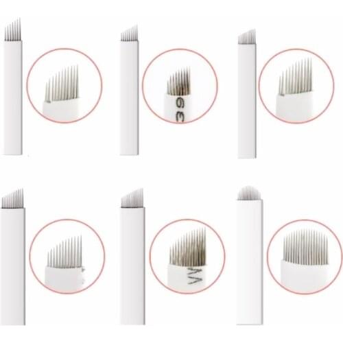 0.25mm Flex 15/17/18/21 Tattoo Needles Permanent Makeup Eyebrow Embroidery Microblading Blade For 3D Manual Tattoo Pen