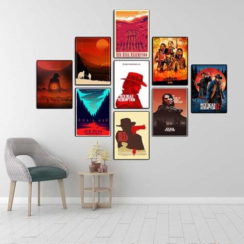 Game Poster Red Dead Redemption Wall Art Canvas Print Home Decor Picture Painting