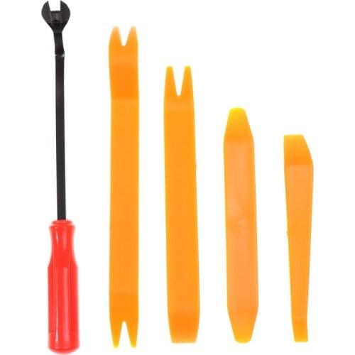 Car Panel Dash Removal Tool Automobile Nail Puller Radio Audio Panel Door Repairing Clip Trim Removal Pry Repair Tools Plastic