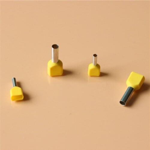 TE2508 insulated TWIN CORD end terminals suit 2.5mm2 Cable Wire Connector Crewel tube preinsulating terminals 100PCS/Pack