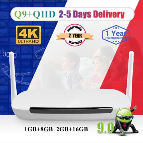 QHDTV Leadcool Q9 IPTV Box Android 9.0 Amlogic S905W Smart Android TV Box 4K H.264 Media Player 2.4GWifi TV Box Ship from France