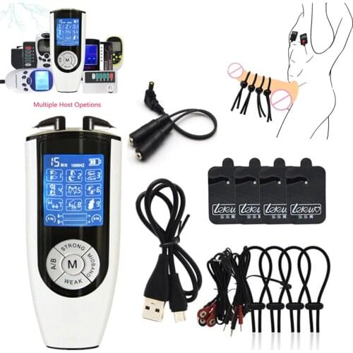 Electro Shock Penis Ring BDSM Strong Electric Stimulation Cock Extender Ring Massage Pad E-Stim Orgasm Masturbate Male Sex Tools