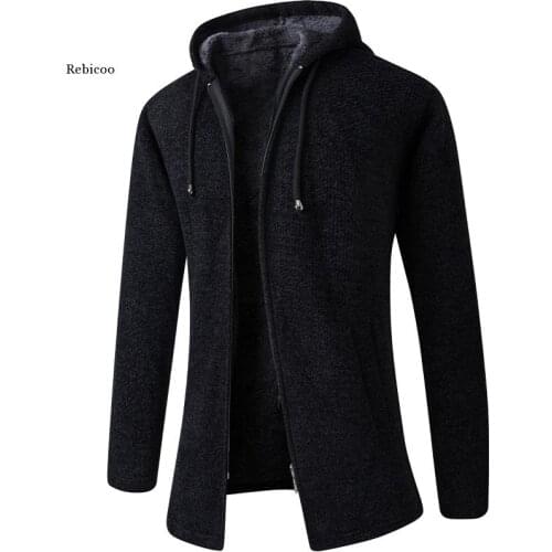 Long Sleeves Solid Mens Fashion Sweaters Coat Thick Casual Slim Classic Keep Warm Male Spring Autumn Hats