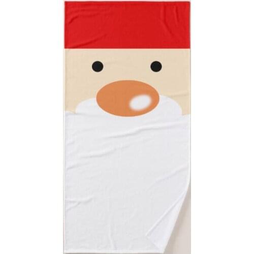 Funny Novelty Santa Claus Face Face Bath Towels Set Microfiber Absorbent Cute Cartoon Chrismas Kitchen Beach Swimming Towel Gift