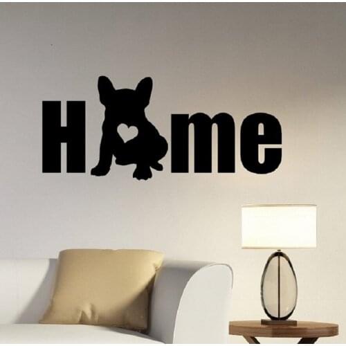 French Bulldog Wall Sticker Living room Art Mural Pet Puppy Entryway Dog Silhouette Quote Home Vinyl decal and decor
