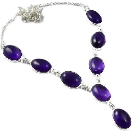 NiaoZaiFei YunZaiKan Amethyst Necklace 925 Sterling Silver, 48 cm, MHBNE0106