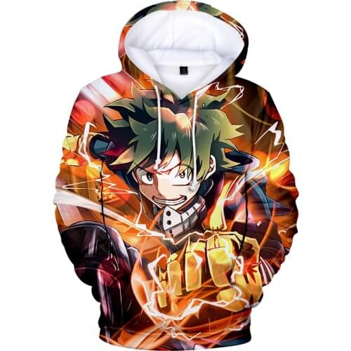 New 3D Anime My Hero Academia Hoodies Fashion Boys/girls Plus Size Hoodie Mne/women Casual Long Sleeve Cuat Cartoon 3D Outwear