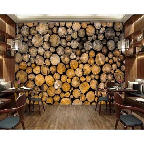 Beibehang Custom wallpaper retro log restaurant cafe wallpaper background wall living room bedroom home decor 3d wallpaper mural