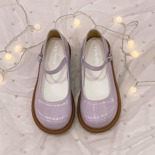 Lolita big head doll shoes Japanese jk leather shoes soft bottom buckle flat shoes women kawaii shoes cosplay loli daily shoes