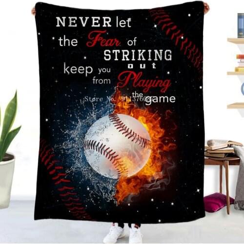 Throw Blanket Baseball 3D Fleece Blanket Spring Autumn Warm Soft Flannel Blankets Sofa Bedding Bedspread easy wash quilts cover