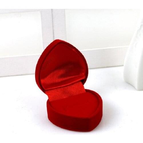 Jewery Organizer Box Rings/Earrings Storage Small Gift Box DIY craft Display Case Package Wedding/etc red heart velvet
