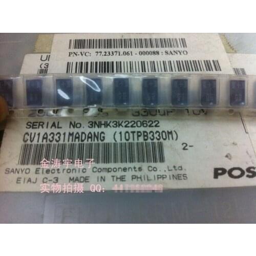 Original new 100% 7343D tantalum capacitor polymer 10TPB330M 330UF 10V 7.3X4.3X3.8mm (Inductor)