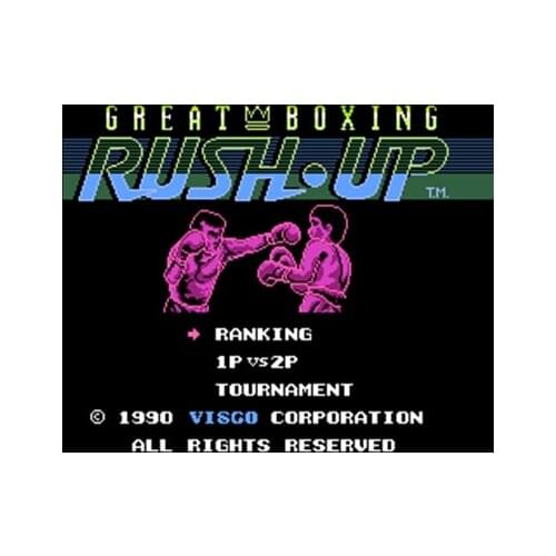 Great Boxing - Rush Up Region Free 8 Bit Game Card For 72 Pin Video Game Player